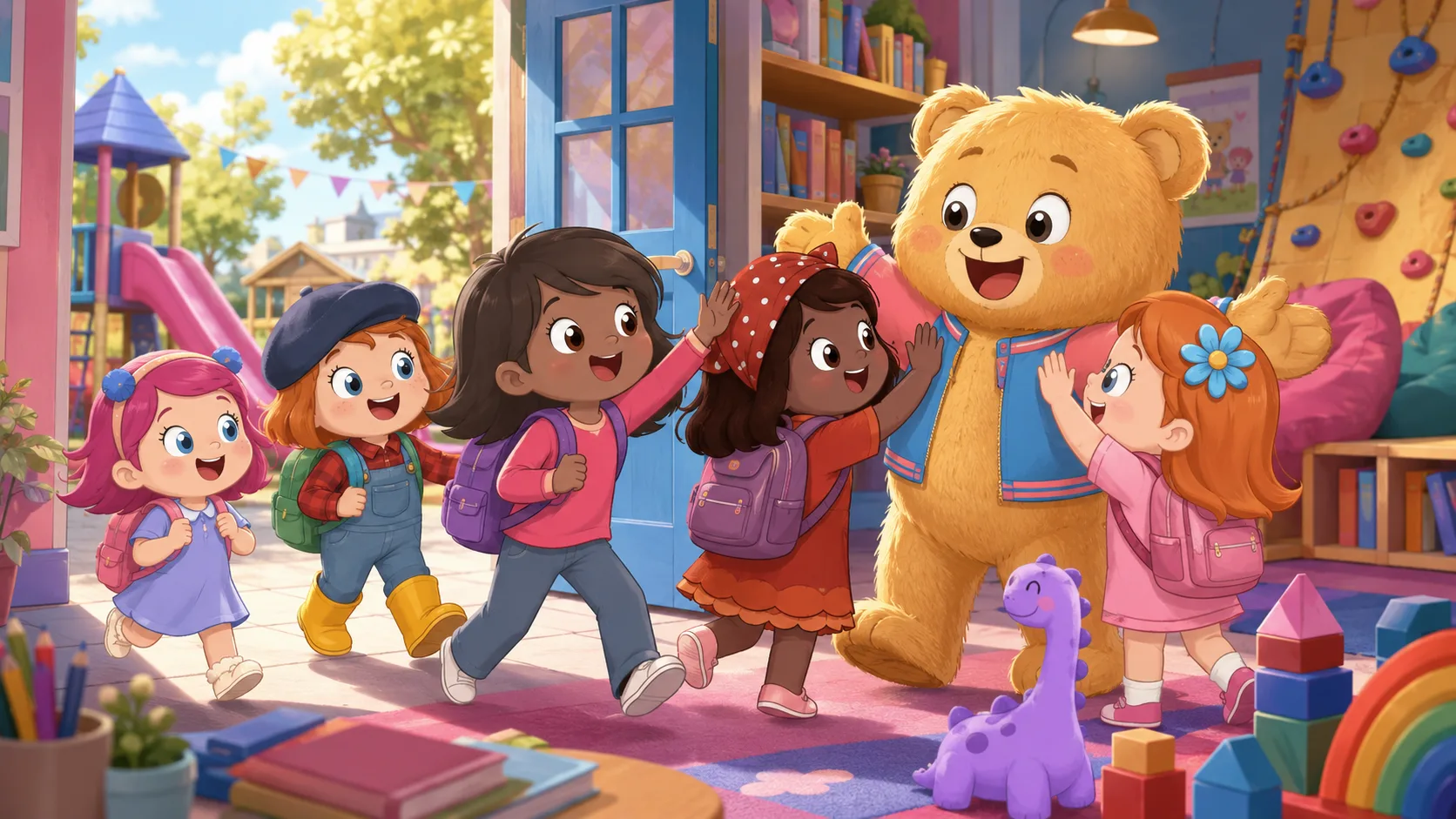 Happy children and educators at Teddy Kids locations