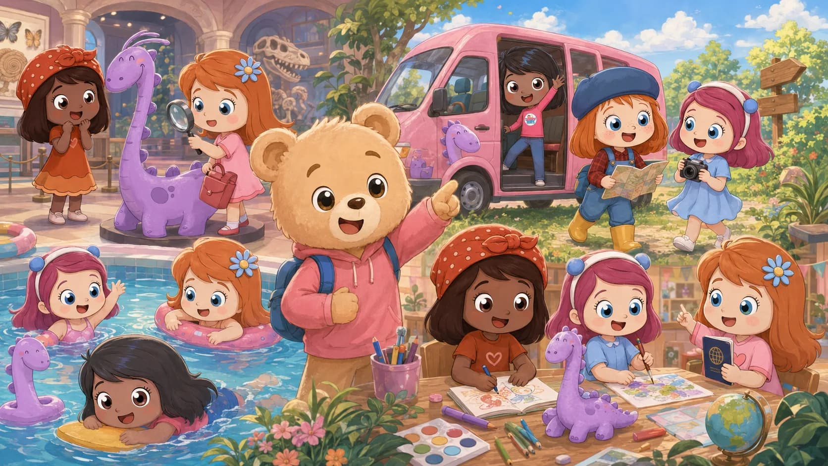 Happy children and educators at Teddy Kids locations